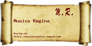 Musics Regina névjegykártya